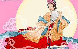 中秋仕女圖圖片