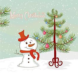 卡通雪人圣誕背景圖片