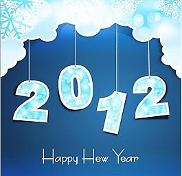 云彩雪花2012新年圣誕背景圖片
