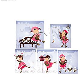 雪人圣誕主題（韓國iclickart四季可愛女孩專輯）圖片