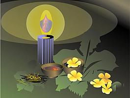 蠟燭 花朵圖片