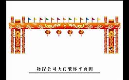 龙年大门装饰平面图图片