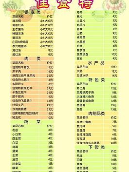 菜單模板圖片