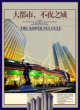 房地產(chǎn)海報(bào)大都市不夜之城