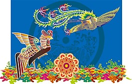 鳳凰與水紋傳統圖案