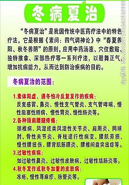 冬病夏治展架綠色圖片