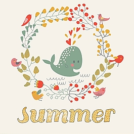 夏季手绘卡通素材