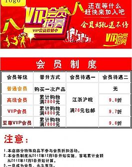 vip客戶制度宣傳單圖片