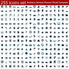 最新255 icons set矢量圖標