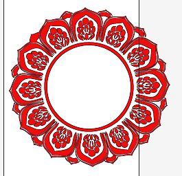 圆形莲花座花纹素材
