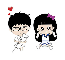 醫(yī)生和女孩矢量圖