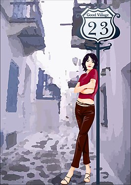 矢量女性人物