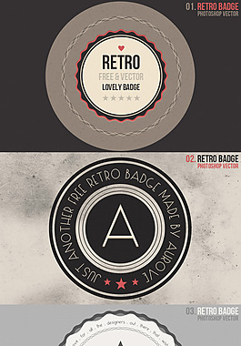 歐美范RETRO風格的4個badges