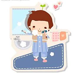 小孩洗臉圖片