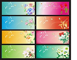 唯美花紋展板
