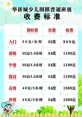 價(jià)目表圖片