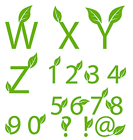 树叶艺术字