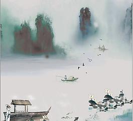 水墨畫 山水畫圖片