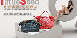 淘寶網(wǎng)頁女包首頁大圖促銷廣告海報圖