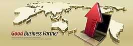 箭頭科技金融地球背景地圖
