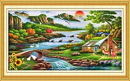 中堂油畫風(fēng)景