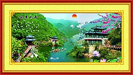 最新款中堂壁畫素材下載