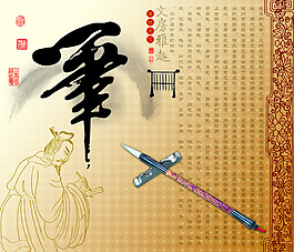 中國風筆背景素材