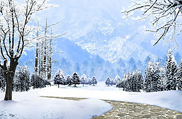 冬季雪景圖片素材