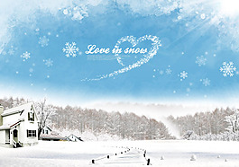 冬天風景背景圖片 冬季海報素材