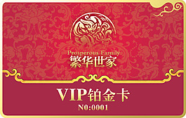繁華世家地產VIP鉑金卡PSD分層素材