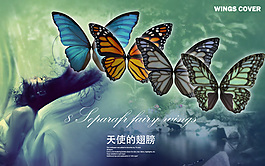 蝴蝶素材海報設(shè)計