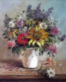 插花無框畫