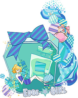 矢量時尚女孩插畫素材香水