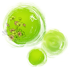 春天海報(bào)元素 手繪PSD素材