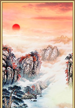 中堂山水畫宣傳