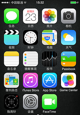 黑色背景手機界面圖標UI素材