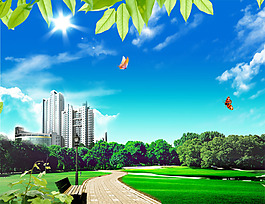 清新城市風(fēng)景大圖 創(chuàng)建文明城市素材