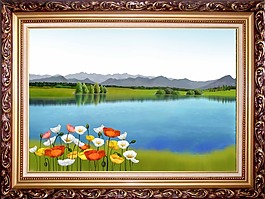 分層山水油畫