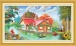 油画风景模板下载