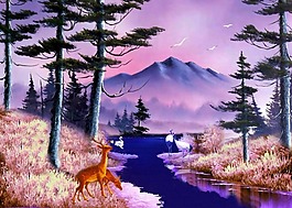 油画风景素材下载