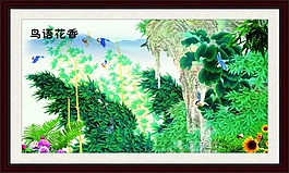 鸟语花香 风景画
