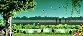 世外桃源山水画