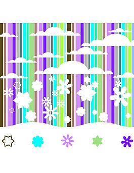 矢量素材  花紋  底紋