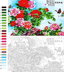 花開富貴 diy數字油畫圖片
