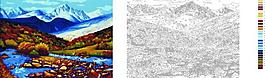 冰山河流 diy數字油畫圖片