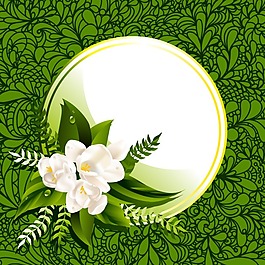 葉脈花紋茉莉花花邊