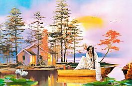 油畫風(fēng)景圖片