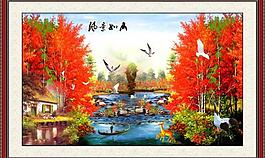 中堂畫 油畫圖片