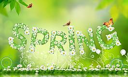 spring春天綠色背景圖片