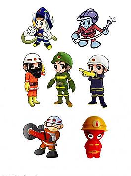 消防卡通人物圖片
